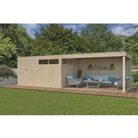 Holzgartenhaus Modell QBV3-Line 11,89 m² + 400 cm Anba