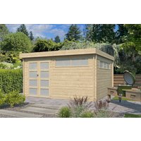 Flachdach Holzgartenhaus Modell Nelo 44 C