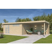 Flachdach Holzgartenhaus Modell Nelo 44 E mit 400 cm A
