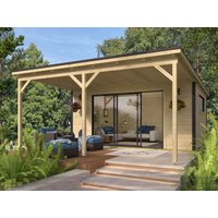 Fjordholz Holzgartenhaus Modell Poel-4 mit Vordach
