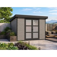 WPC Holzgartenhaus Modell FineLine 5,8 m² Grau