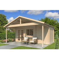 Fjordholz Holzgartenhaus Modell Rolf 44 D mit Vordach